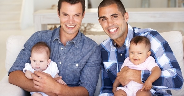 Pic #1 - These two stock photos of a lesbian and gay couple used the same babies
