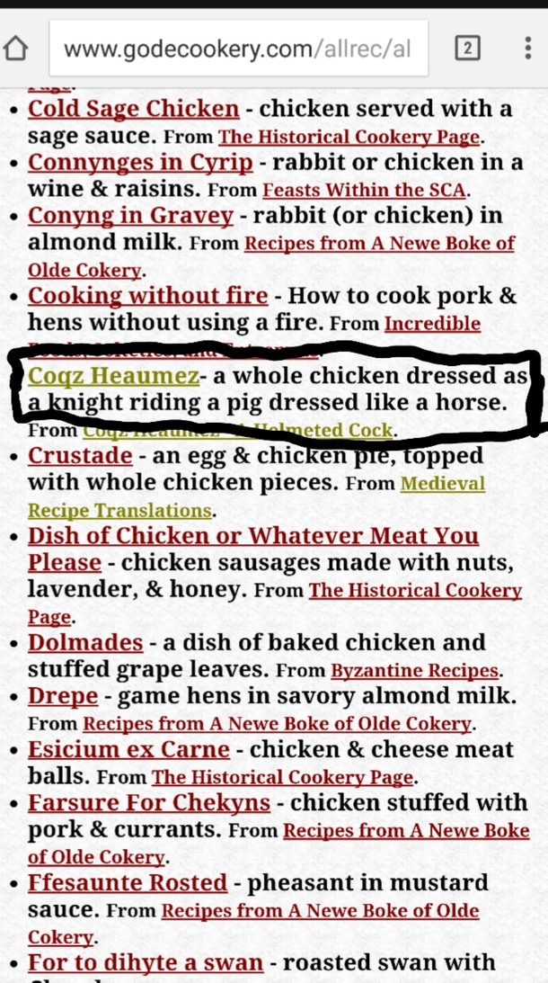 Pic #1 - Was browsing medieval chicken recipes and stumbled across this gem