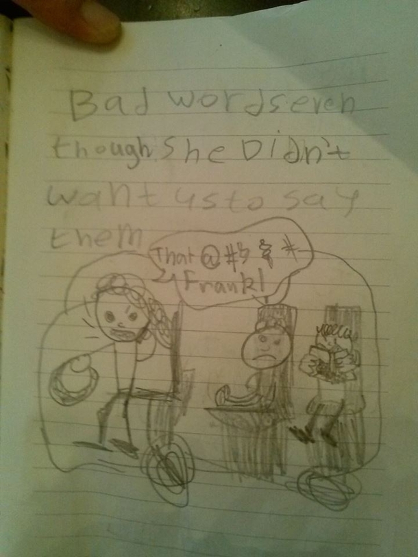 Pic #2 - My  year old nephew keeps a daily journal This is his account of his mother flipping out at Best Buy over a refund