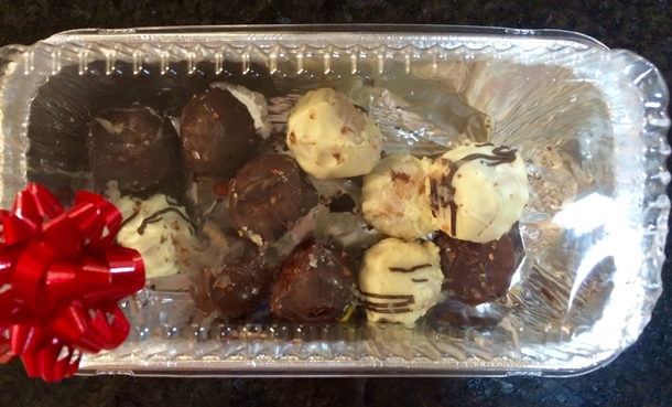 Pic #2 - Peanut Butter MampM Truffles - before and after I drove off with them on the roof of my car