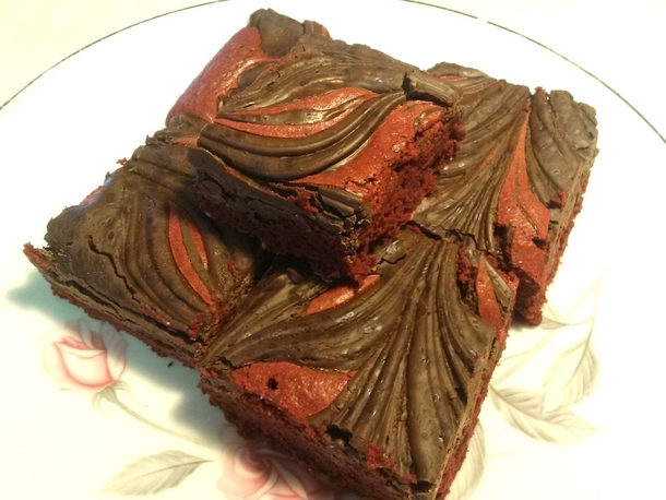 Pic #2 - Red Velvet Chocolate Swirl Brownies