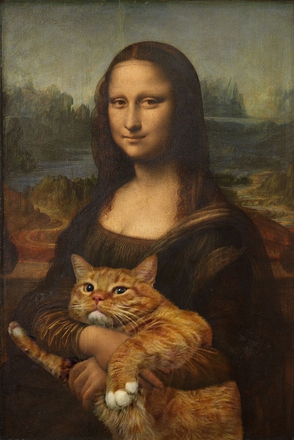 Pic #2 - Russian Artist Inserts Her Fat Cat Into Iconic Painting