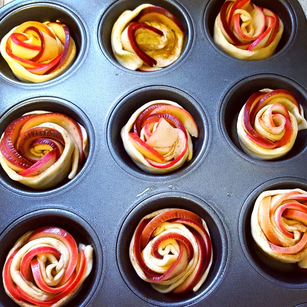 Pic #3 - I made the apple roses everyone has been sharing on Facebook I did not expect them to come out this well Expectation