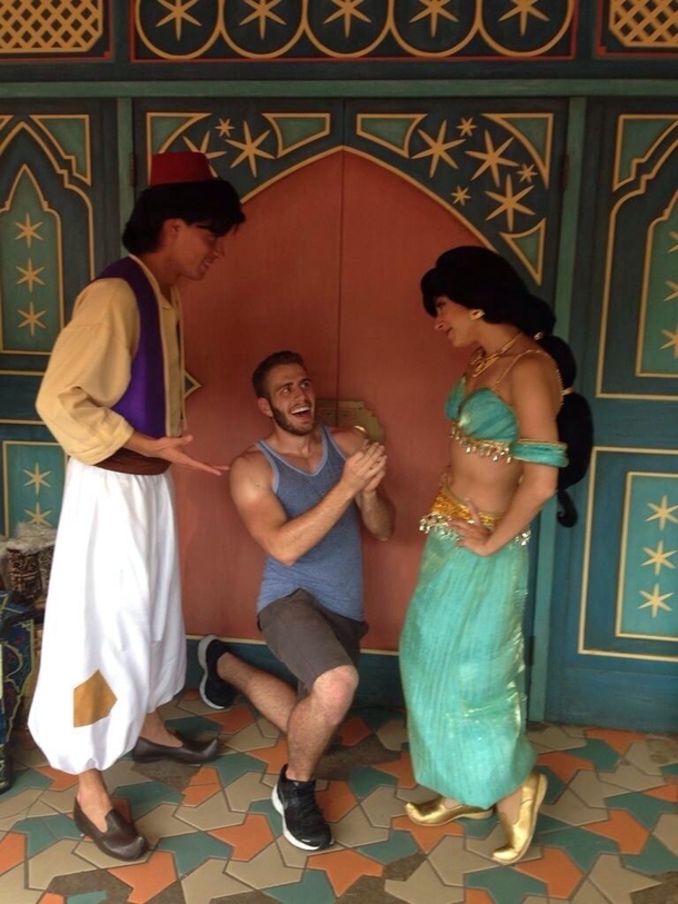 Pic #5 - Guy proposes to various Disney characters at Disney World