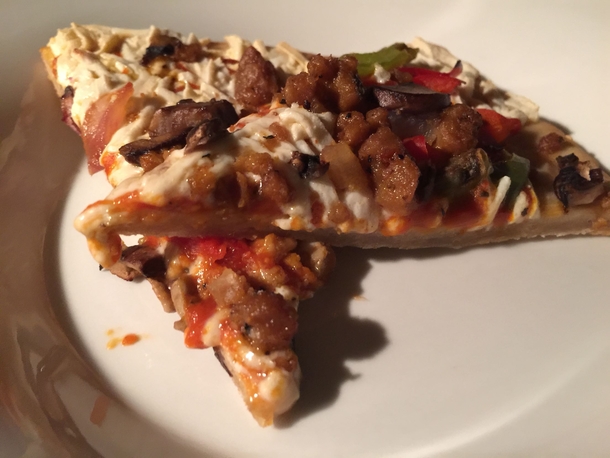 Pic #7 - Daiya supreme pizza - gourmet meatless sausage and vegetables