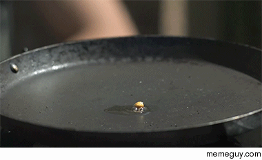Popping popcorn in slow motion