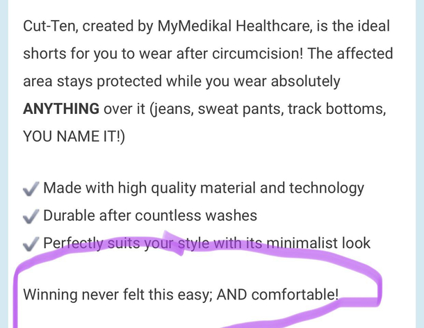 Post-circumcision underwear Winning never felt this easy AND comfortable