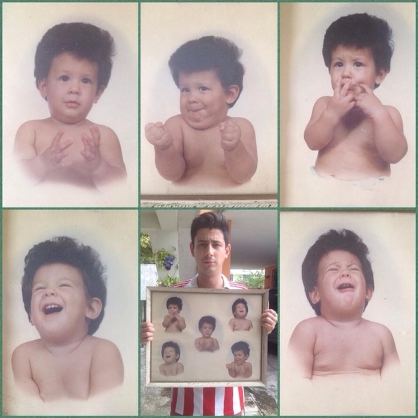 Remember the baby picture of my friend Here is him with the whole set Still same hair