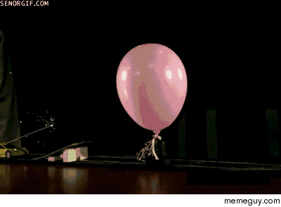 Remote controlled car detonating a hydrogen balloon
