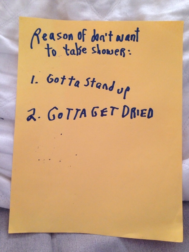Roommate is home tripping on mushrooms and he made a list