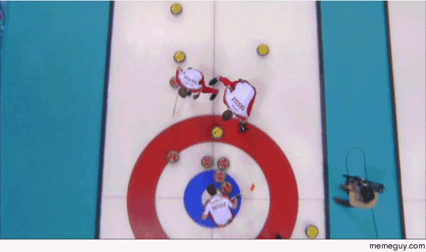 Russian curler learns about the slipperiness of ice With his face