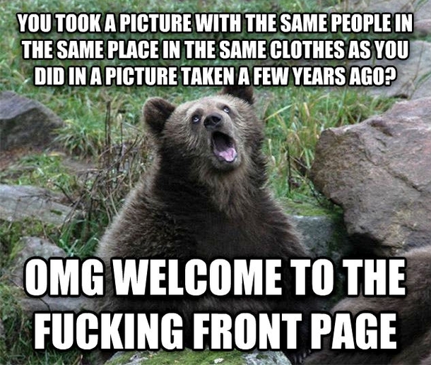 Sarcastic bear hates those pictures