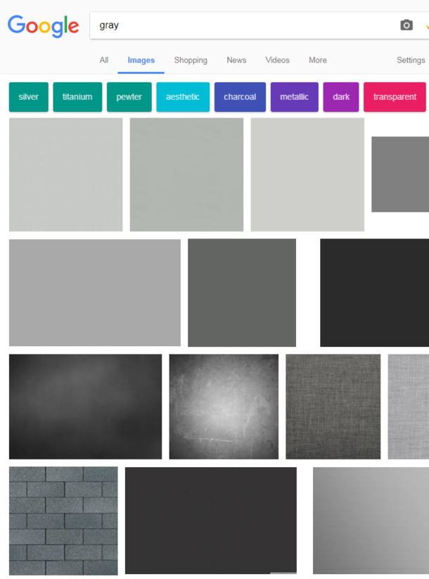 Searched gray and was waiting for images to load