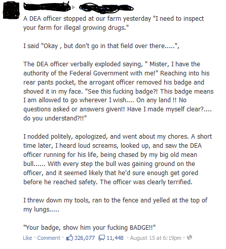 show him your fucking BADGE