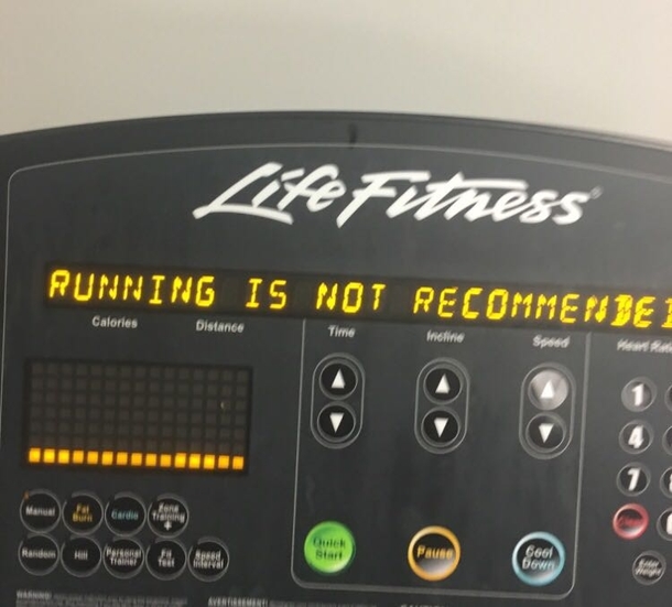 Snapped photo of encouraging message while on treadmill today