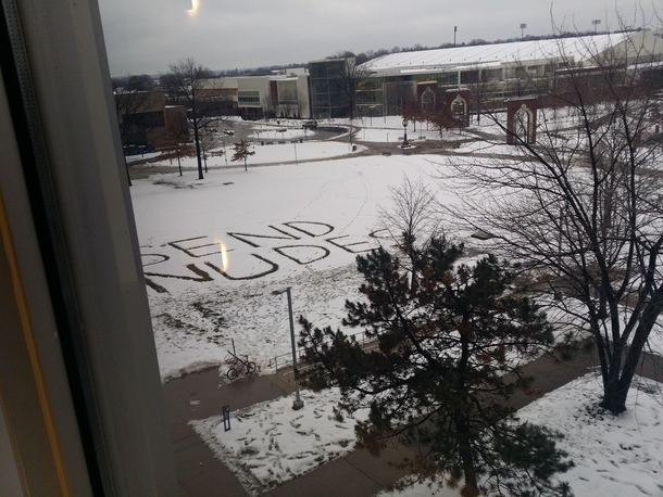 Snowed last night making it difficult to get to my exam this AM But it was a beautiful view from my seat