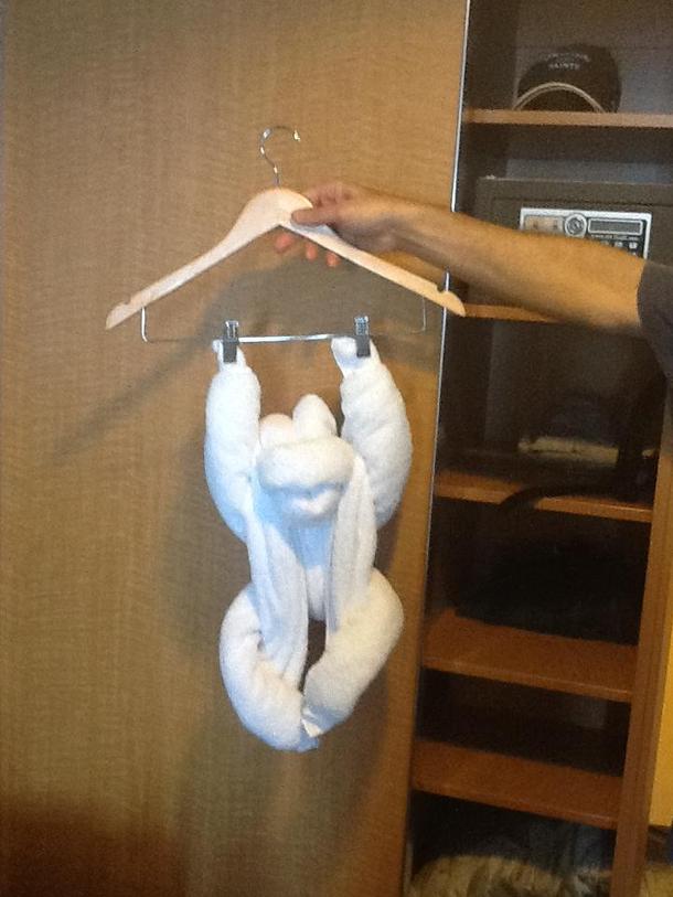 So i found a ninja towel sloth in my hotel