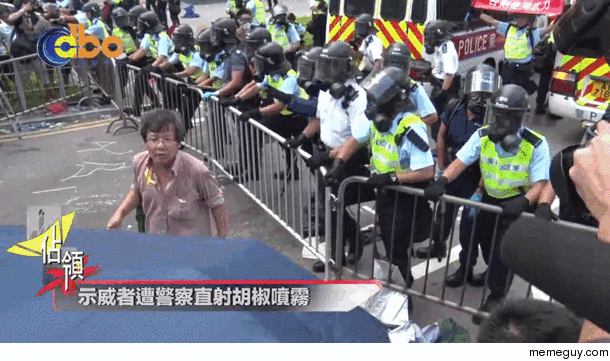 So this just happened during the protest in Hong Kong