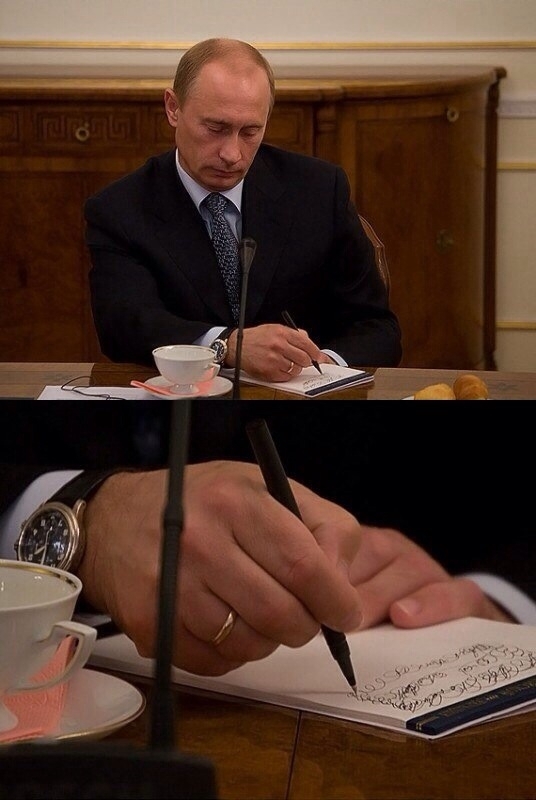 So Vladimir Putin was photographed taking notes while Obama was speaking
