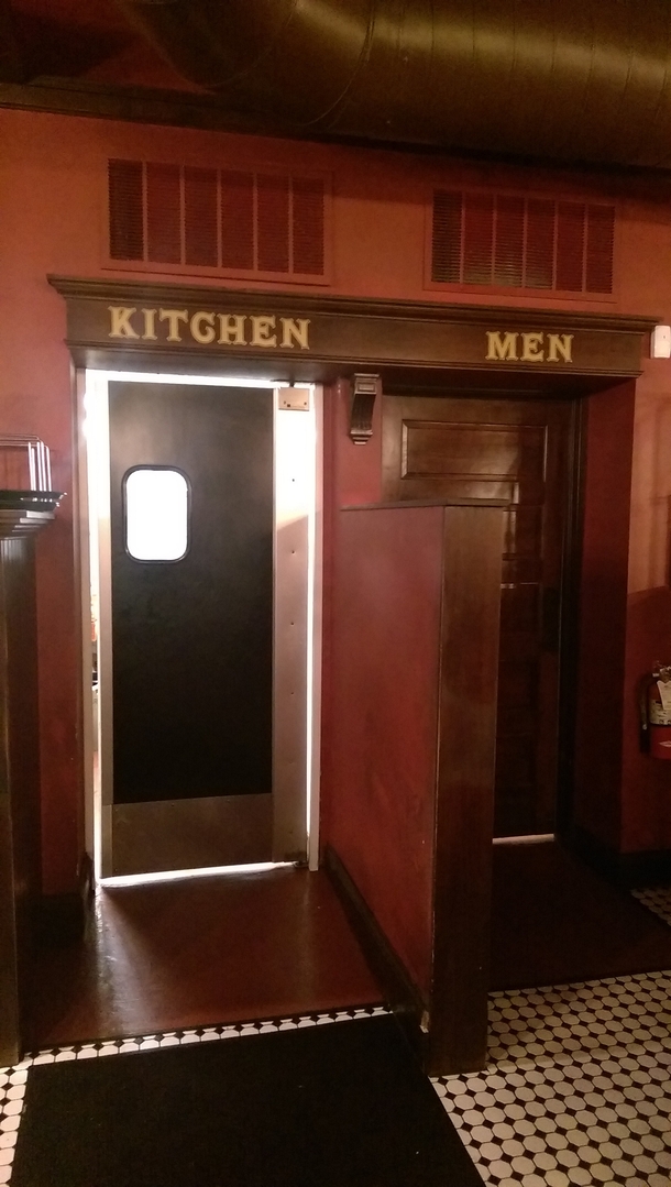 SO was told the womens bathroom was by the mens room