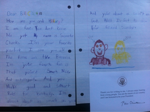 soi just found the letter I sent to Bill Clinton when I was a kid