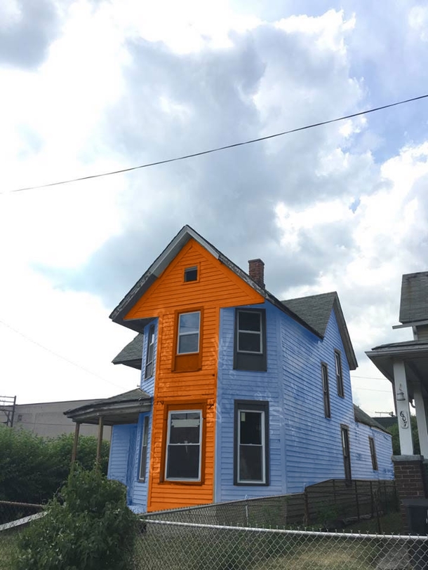 Some friends bought this house in Detroit This is my suggestion for the new paint job