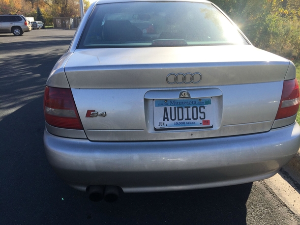Somebody thinks their personalized license plate is so clever