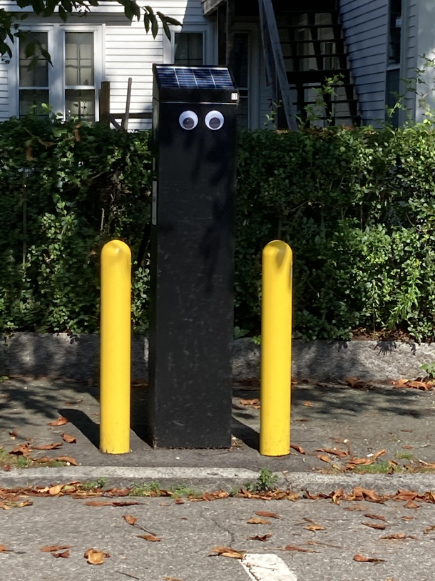 Someone did this to the parking kiosks in my town