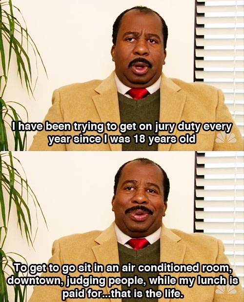 Stanley on jury duty