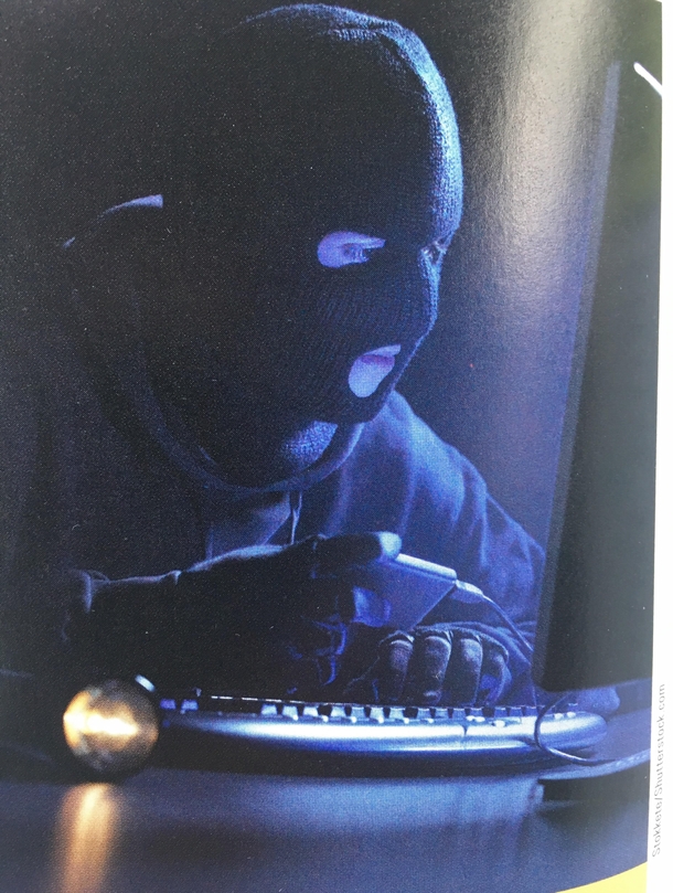 Stock photo for hackers in my business textbook