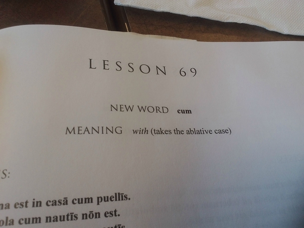Studying Latin couldnt help but laugh when I saw the word choice for Lesson 