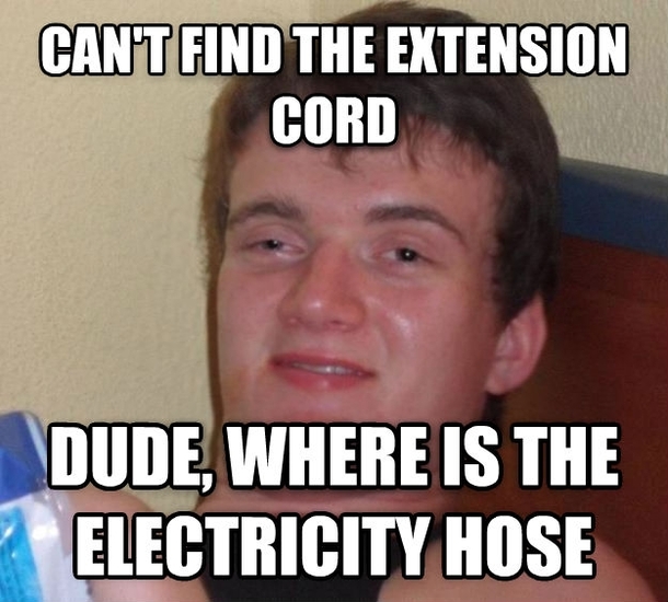 Summer intern needed an extension cord for his phone charger