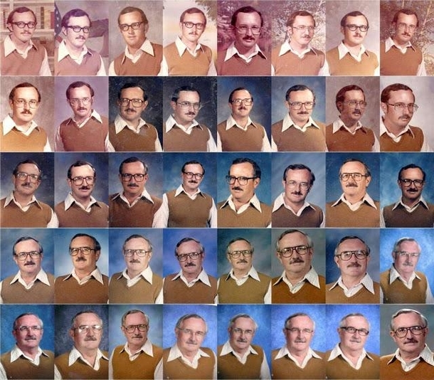 Thats Commitment -Gym Teacher Wore the Same Outfit for  Years of Yearbook Photos