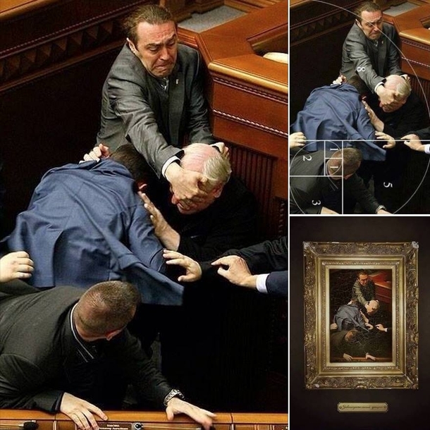 The brawl in the Ukrainian Parliament looks reinassance AF