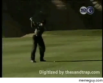 The cameraman asked Tiger to aim for the camera