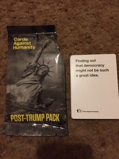 The cards against humanities people are a gift