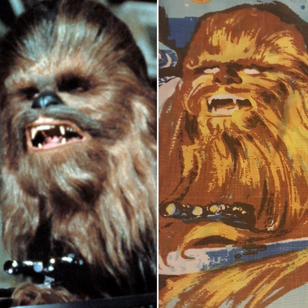 The Chewbacca on the classic Star Wars sheets looks annoyed to be fighting