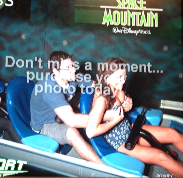 The couple in front of me on space mountain the other day