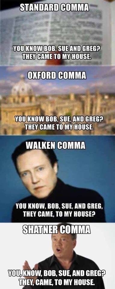 The four different commas