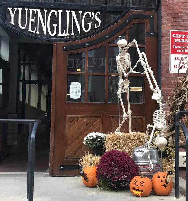 The Halloween display in front of the original Yuenglings Brewery in Pottsville PA