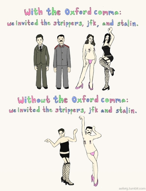 The importance of the Oxford Comma 