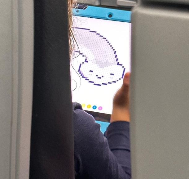 The kid in front of me is taking some artistic liberties