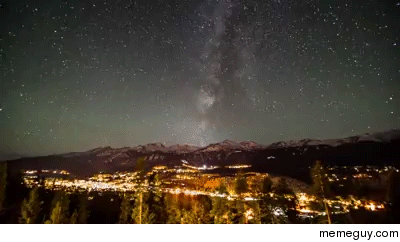 The Milky Way moves over Breckenridge CO