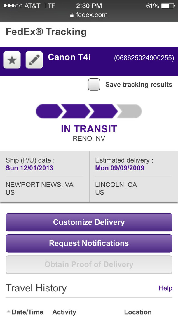 The new FedEx Shipping method Time Travel