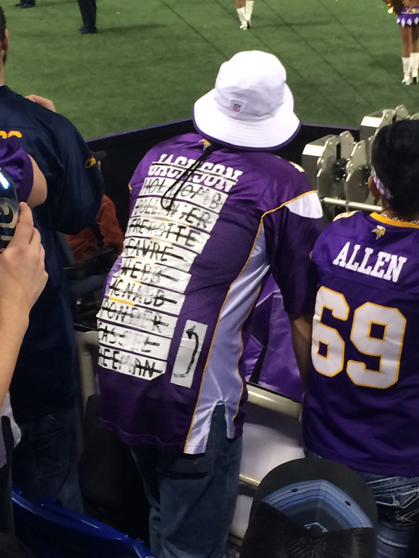 The official jersey of the Minnesota Vikings