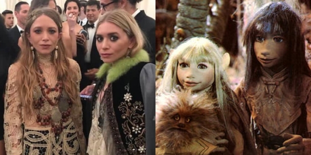 The Olsen twins attended the Met Gala last night cosplaying as the last  gelfling from The Dark Crystal