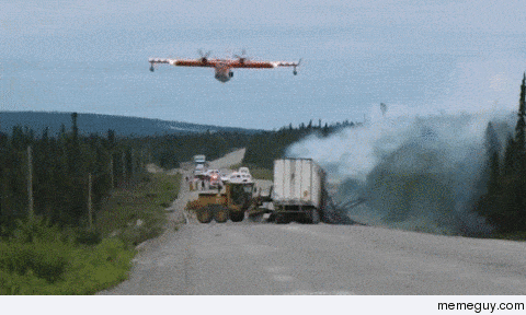 The power of a water bomber