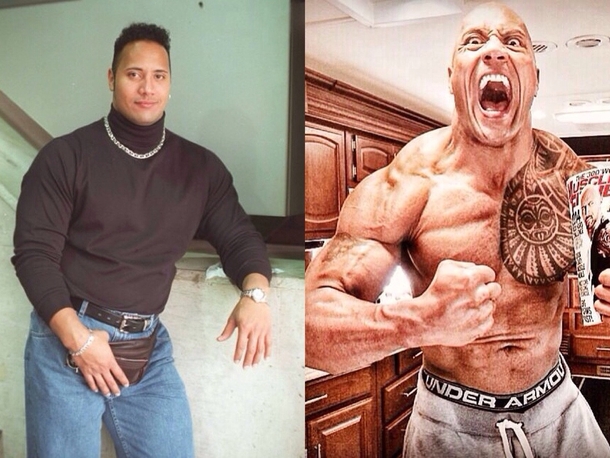 The Rock in The s vs The Rock today