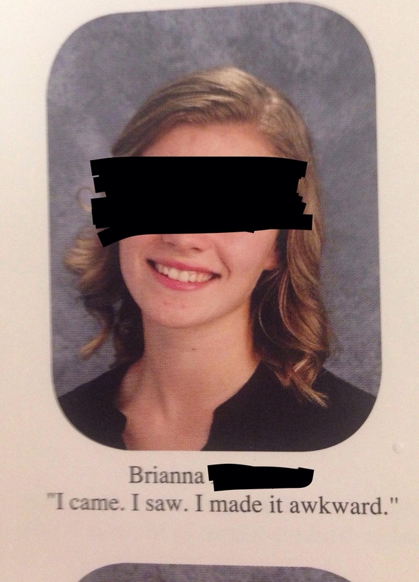 The schools mormon girl has an interesting yearbook quote
