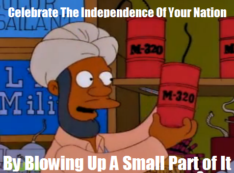 The Simpsons wishing you a safe and happy th of July